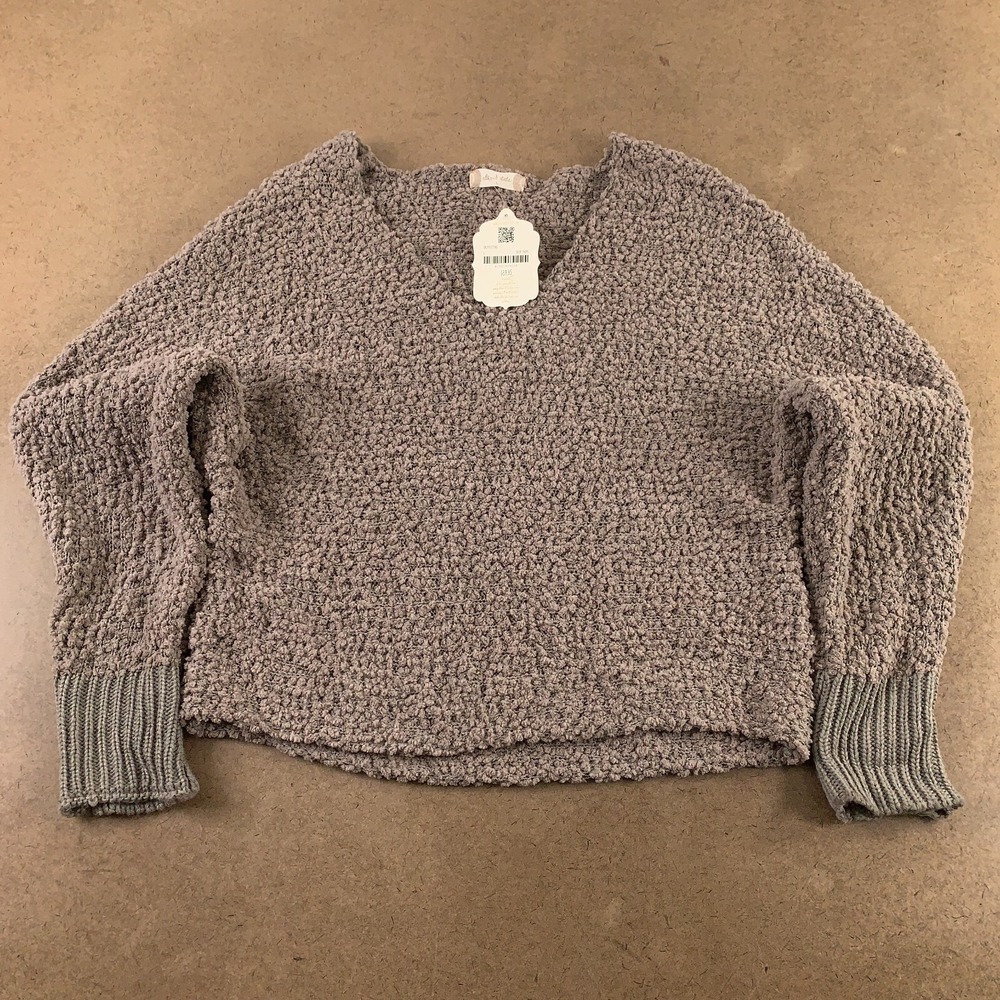 Altar'd State Women's Size Large Deep Taupe Popcorn Texture Quinn‎ Sweater NWT